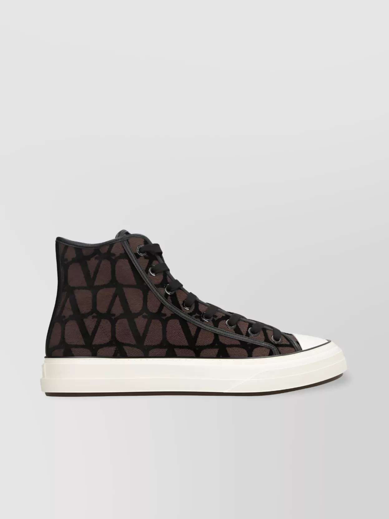 Shop Valentino Contemporary High-top Sneakers With Round Toe In Black