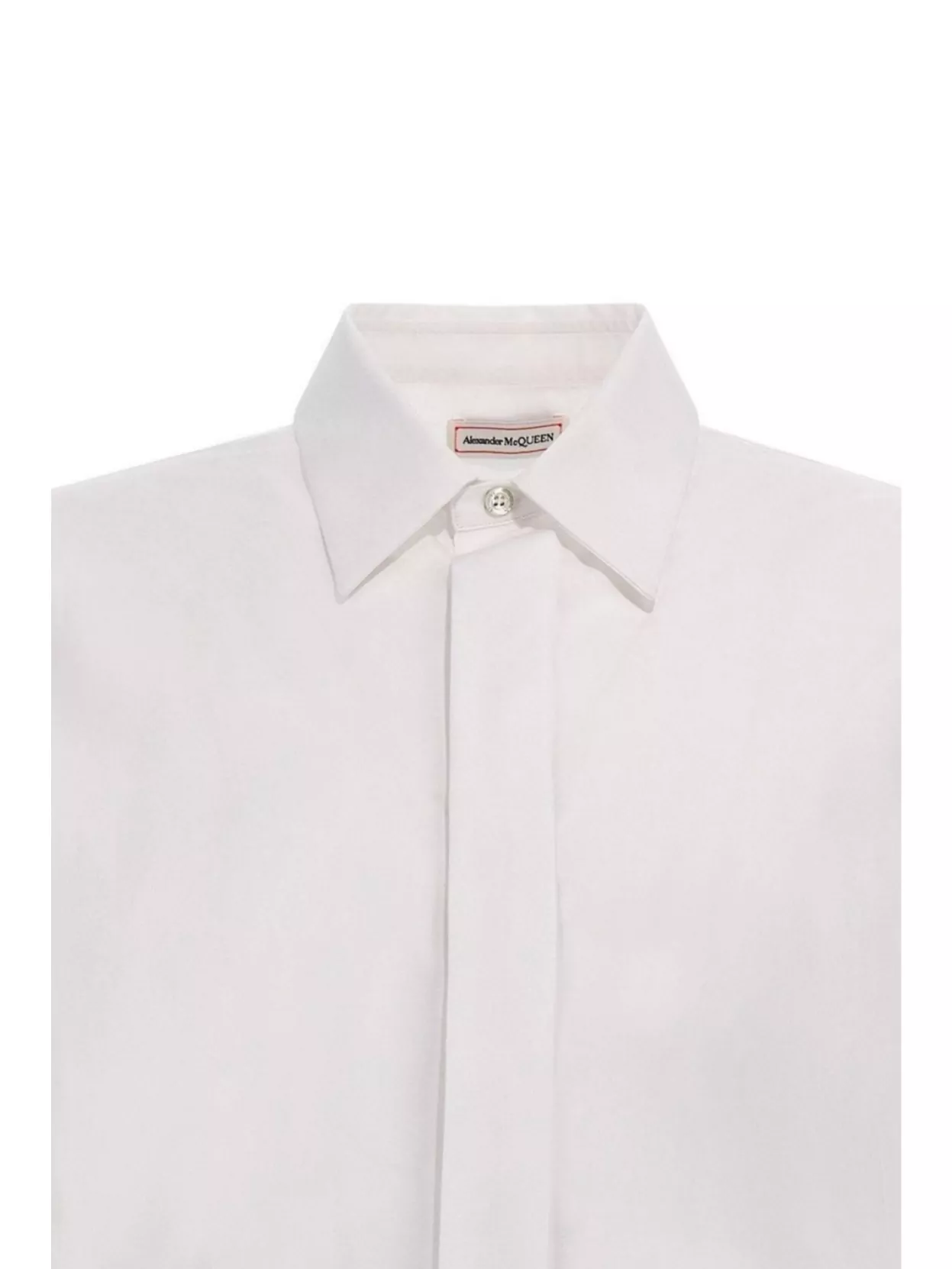 Alexander Mcqueen Tailored Buttoned Collared Shirt With Curved Hem
