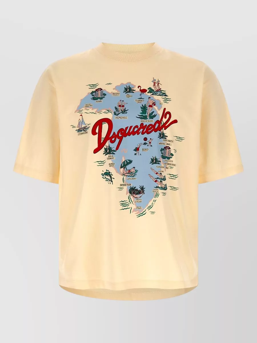 Dsquared2 printed cotton crew neck t-shirt