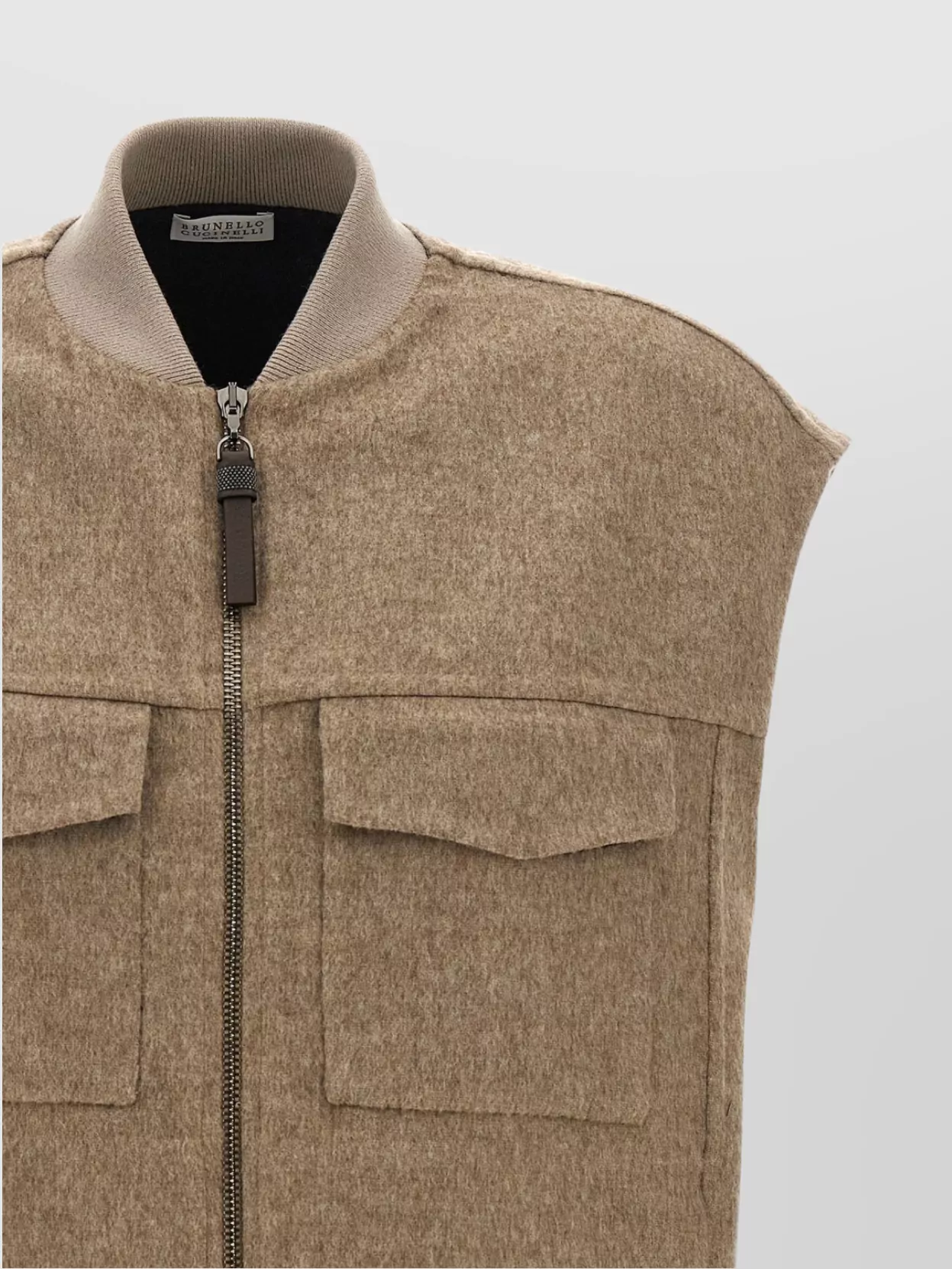 Brunello Cucinelli Vest With Shiny Zipper Pull