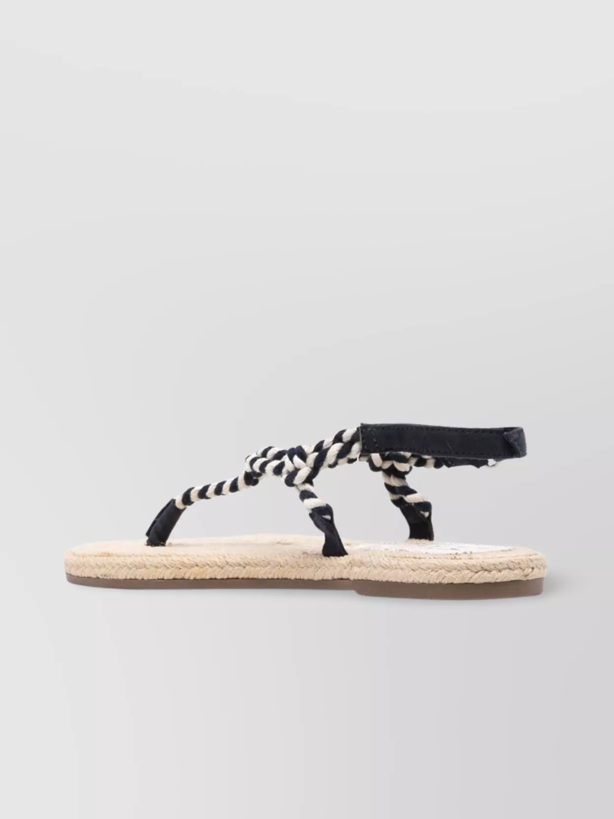 Manebi Woven Strap Flat Sole Open Toe Sandals In Black
