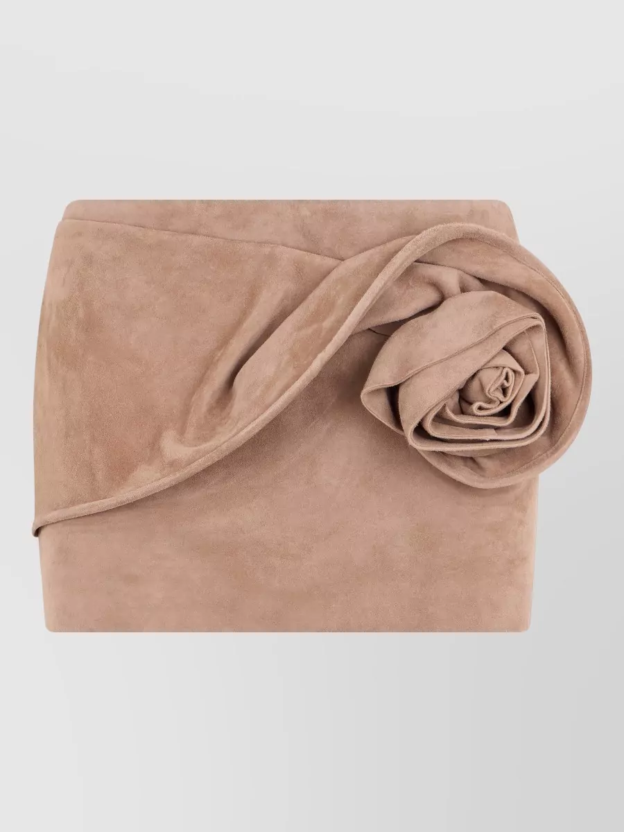 Magda Butrym suede draped mini skirt