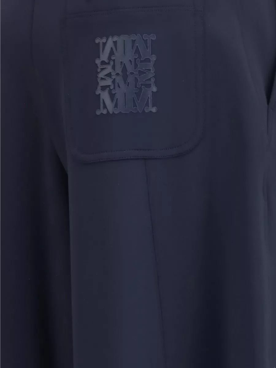 Max Mara Technical Jersey Barrel-Leg Pants