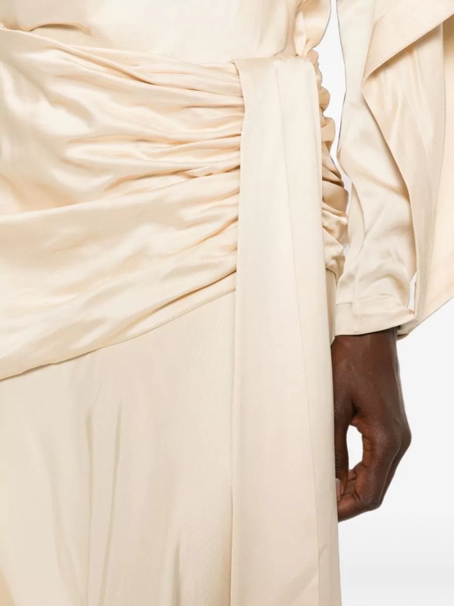 Zimmermann Satin Draped Asymmetric Midi Dress