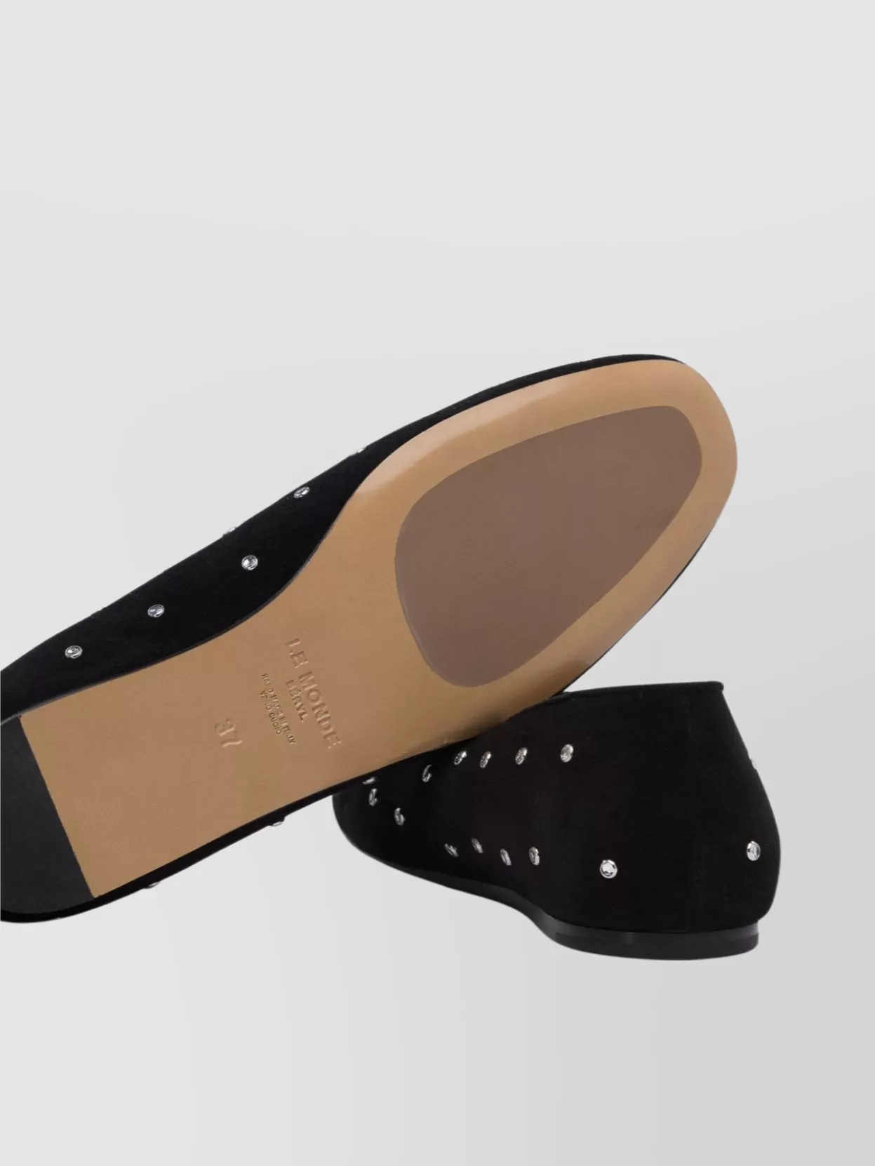 LE MONDE BERYL STUDS SUEDE BALLERINA SHOES