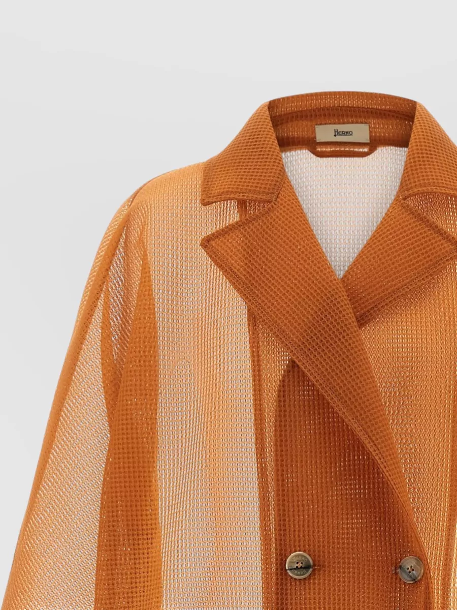 Herno Sheer Trench Coat Double Breasted Design