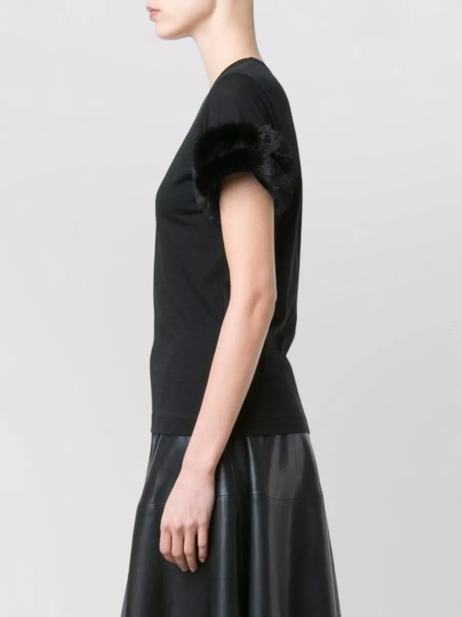 Comme Des Garçons Faux Fur Trim T-Shirt