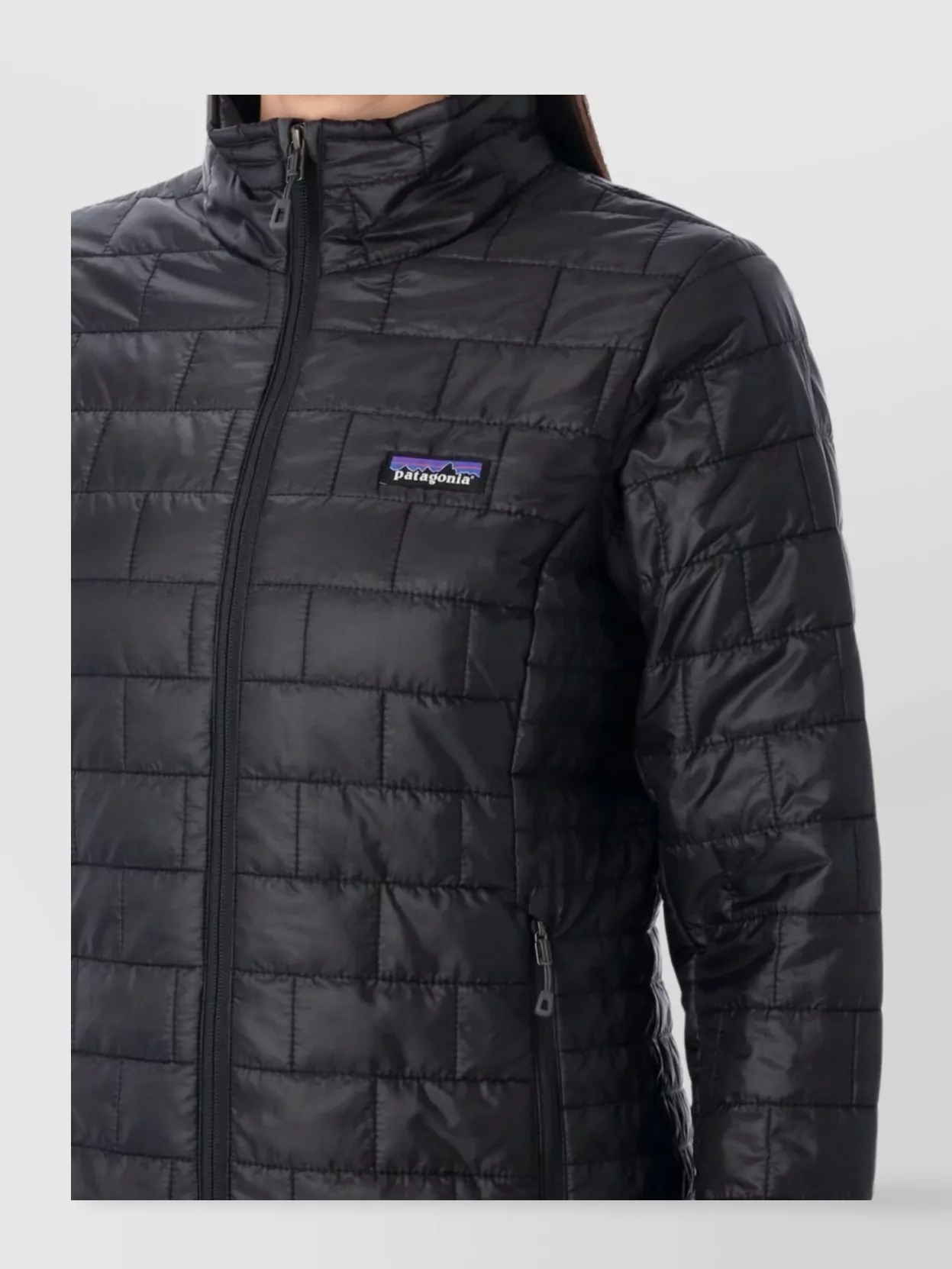 Patagonia Quilted High Collar Jacket With Side Zip Pockets
