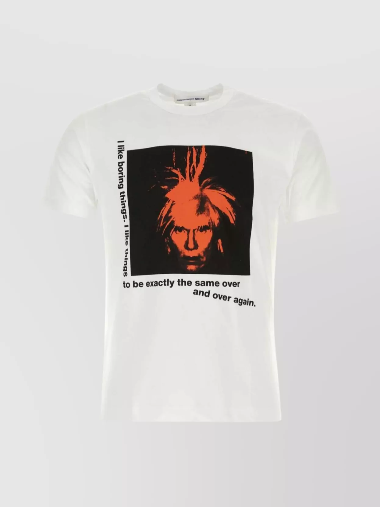 Shop Comme Des Garçons Crew Neck T-shirt With Graphic Print And Straight Hem