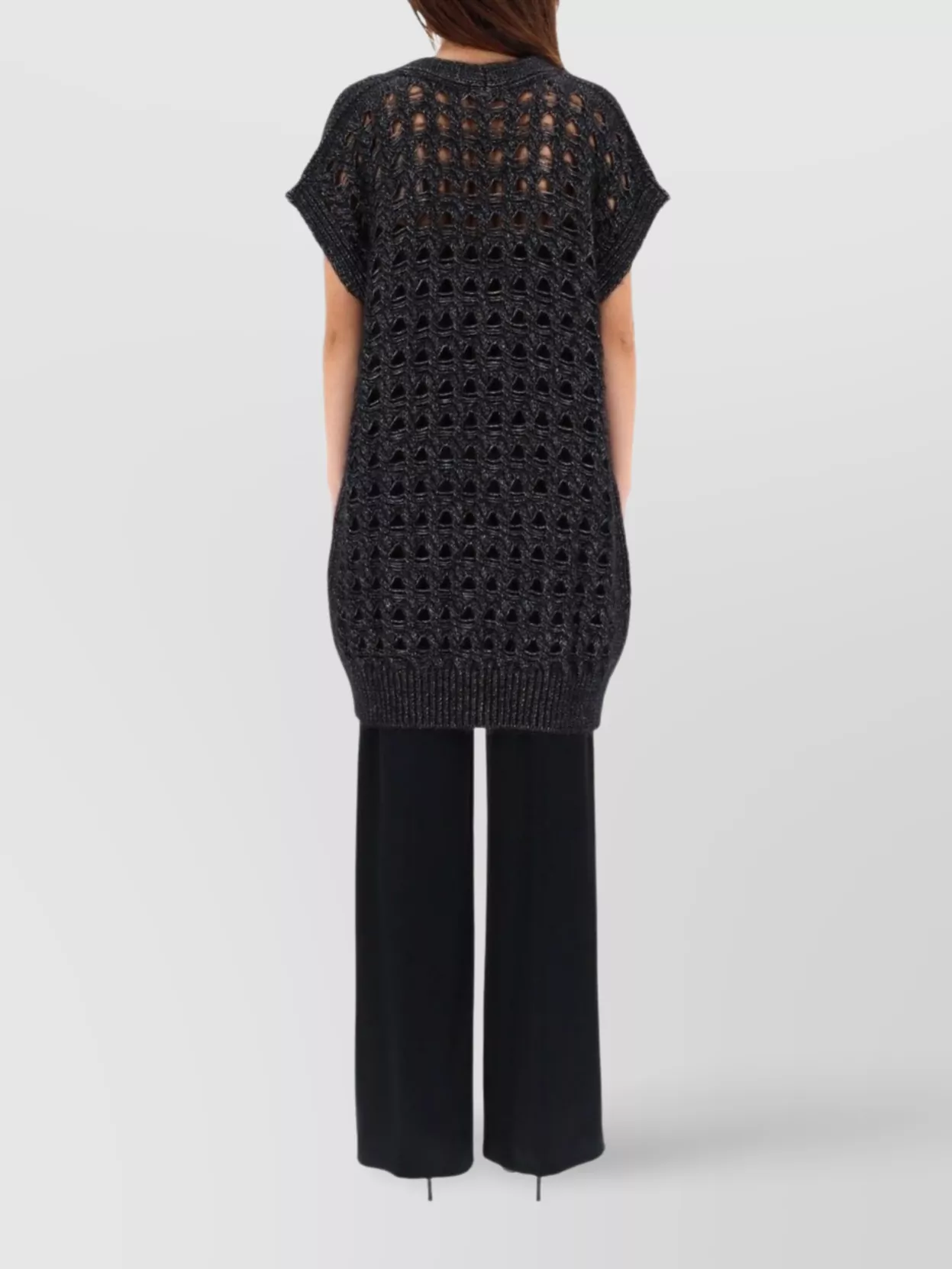Herno Longline V Neck Short Sleeve Vest In Black