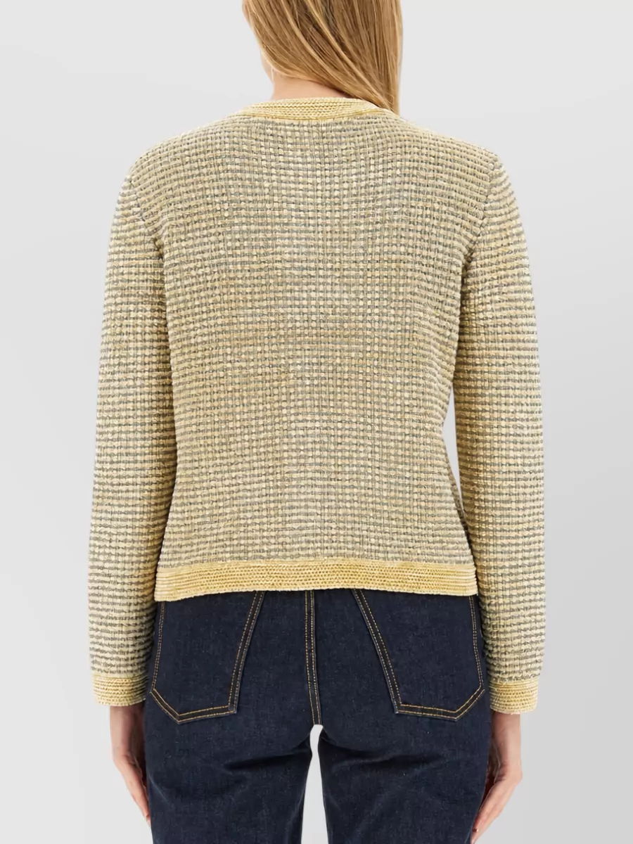 Tory Burch Metallic Knit Cardigan