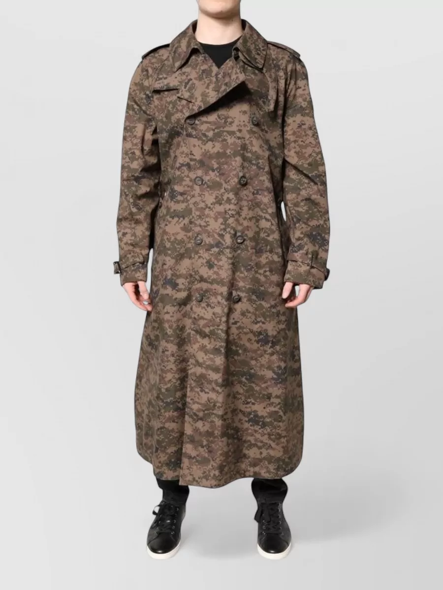 Dolce&Gabbana camouflage double-breasted trench coat