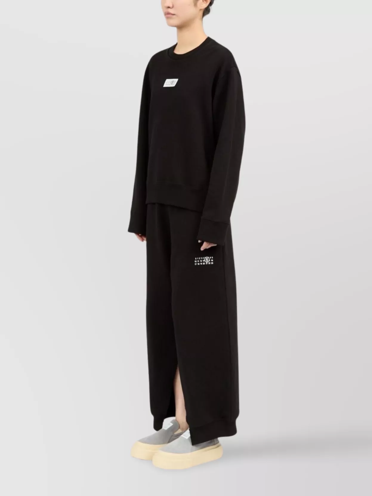 Mm6 Maison Margiela Logo Appliqué Cotton Sweatshirt