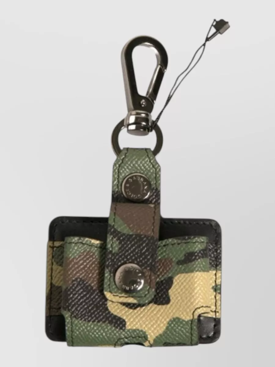 Dolce&Gabbana camouflage leather airpods case keychain