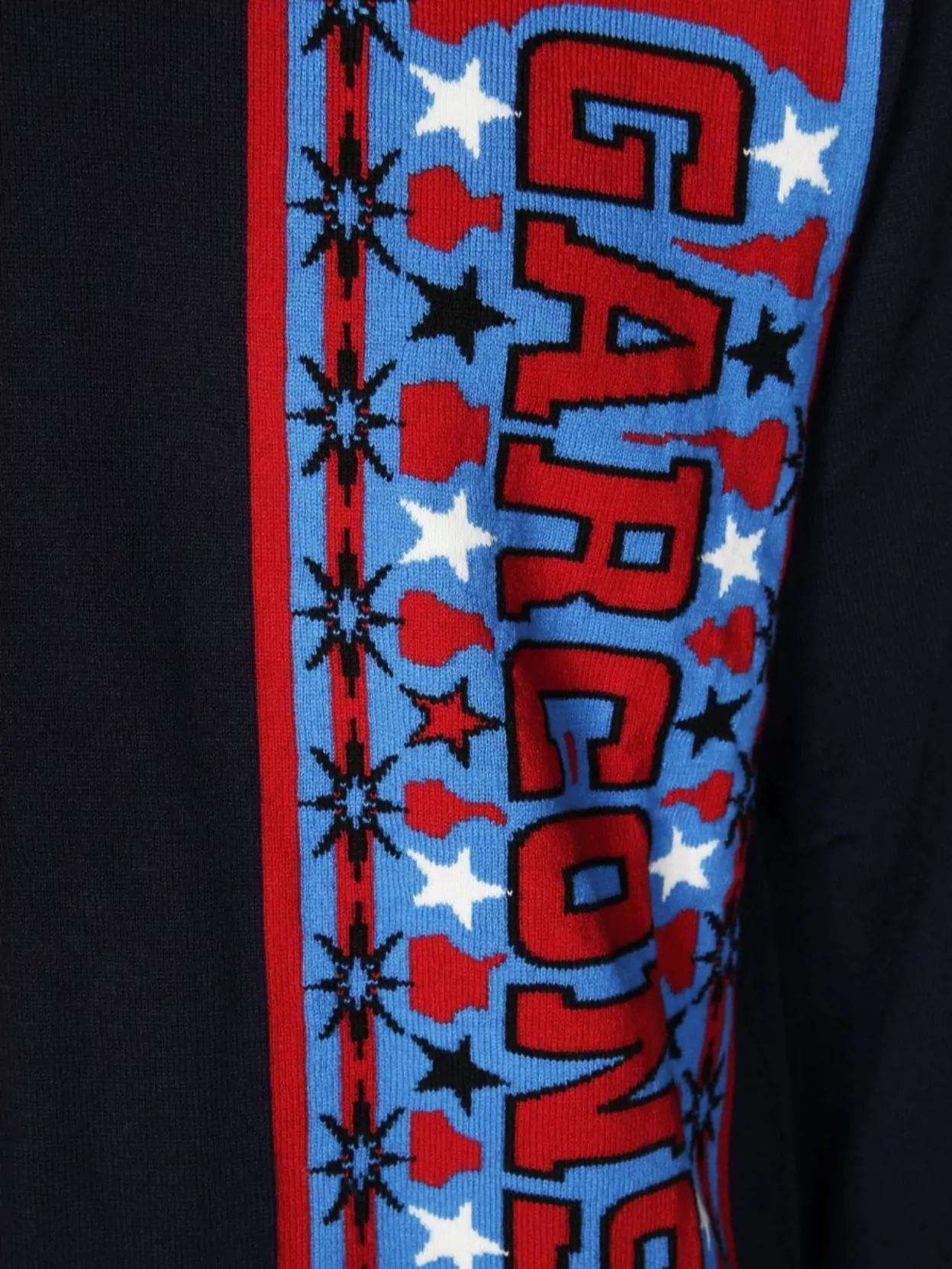 Comme Des Garçons Graphic Long Sleeve Knitwear Crew Neck