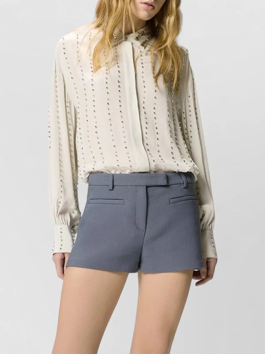 Pinko Embellished Pinstripe Long-Sleeve Shirt