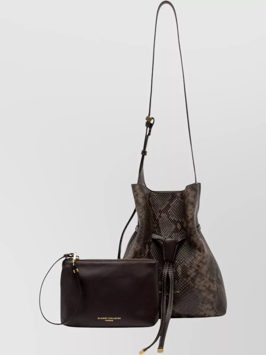 Gianni Chiarini Leather Bucket Bag Sienna