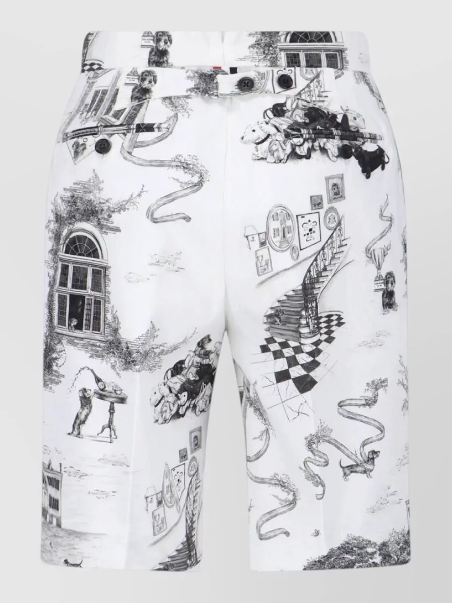 Thom Browne Printed Cotton Bermuda Shorts