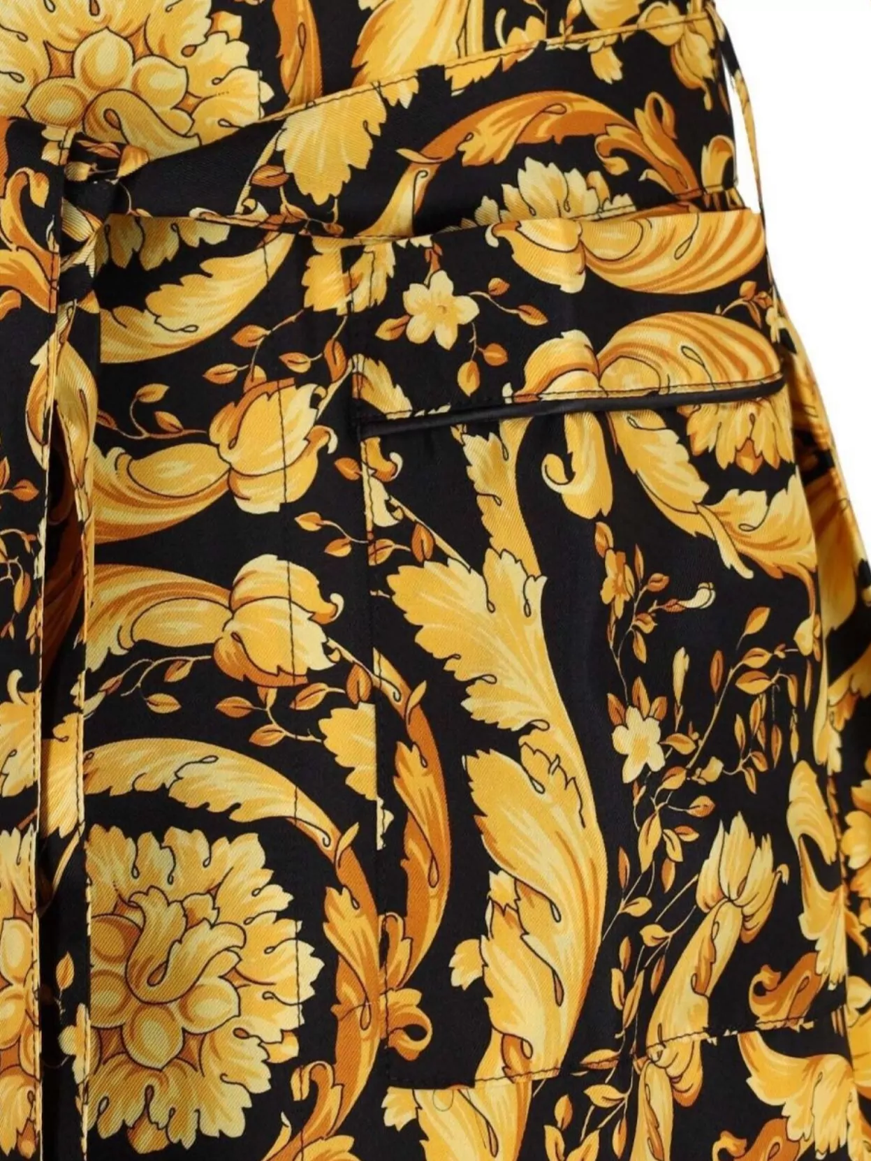 Versace Floral Long Dress Belted Waist