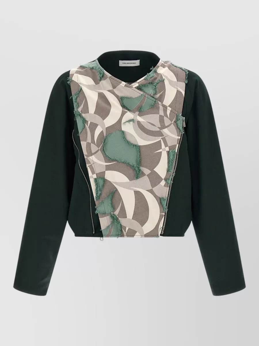 Kiko Kostadinov Virgin Wool Geometric Asymmetric V-Neck Blouson