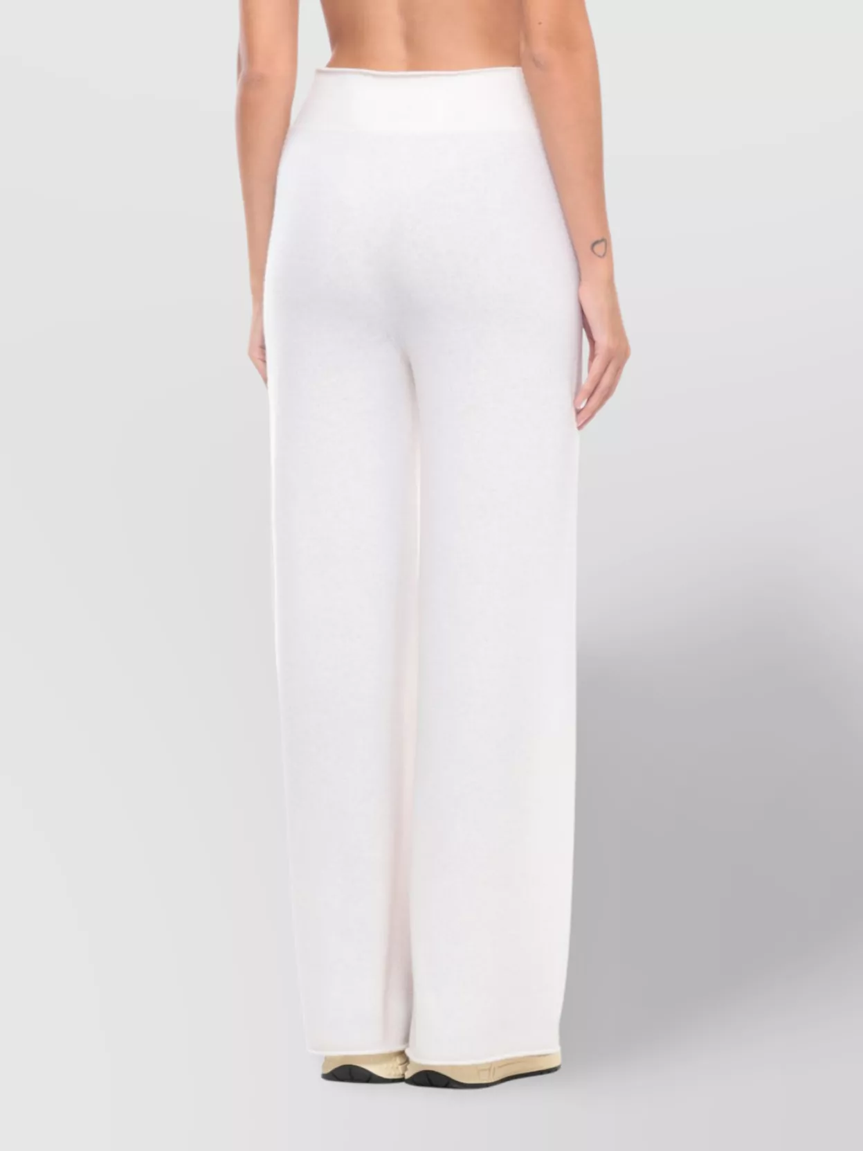 Vanise' High-Waisted Wide-Leg Trousers Elastic Waist