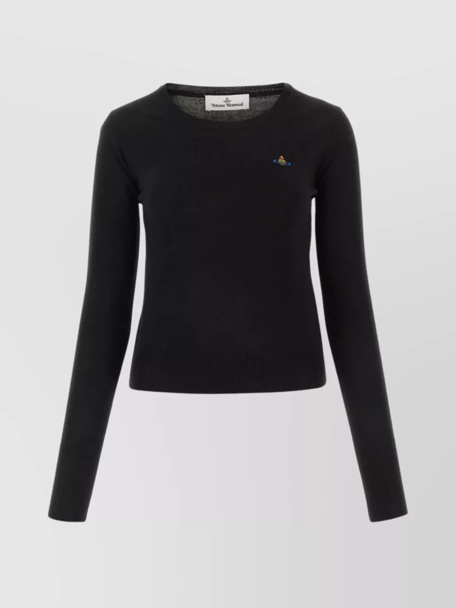 Shop Vivienne Westwood Ribbed Wool Crewneck Sweater In Black