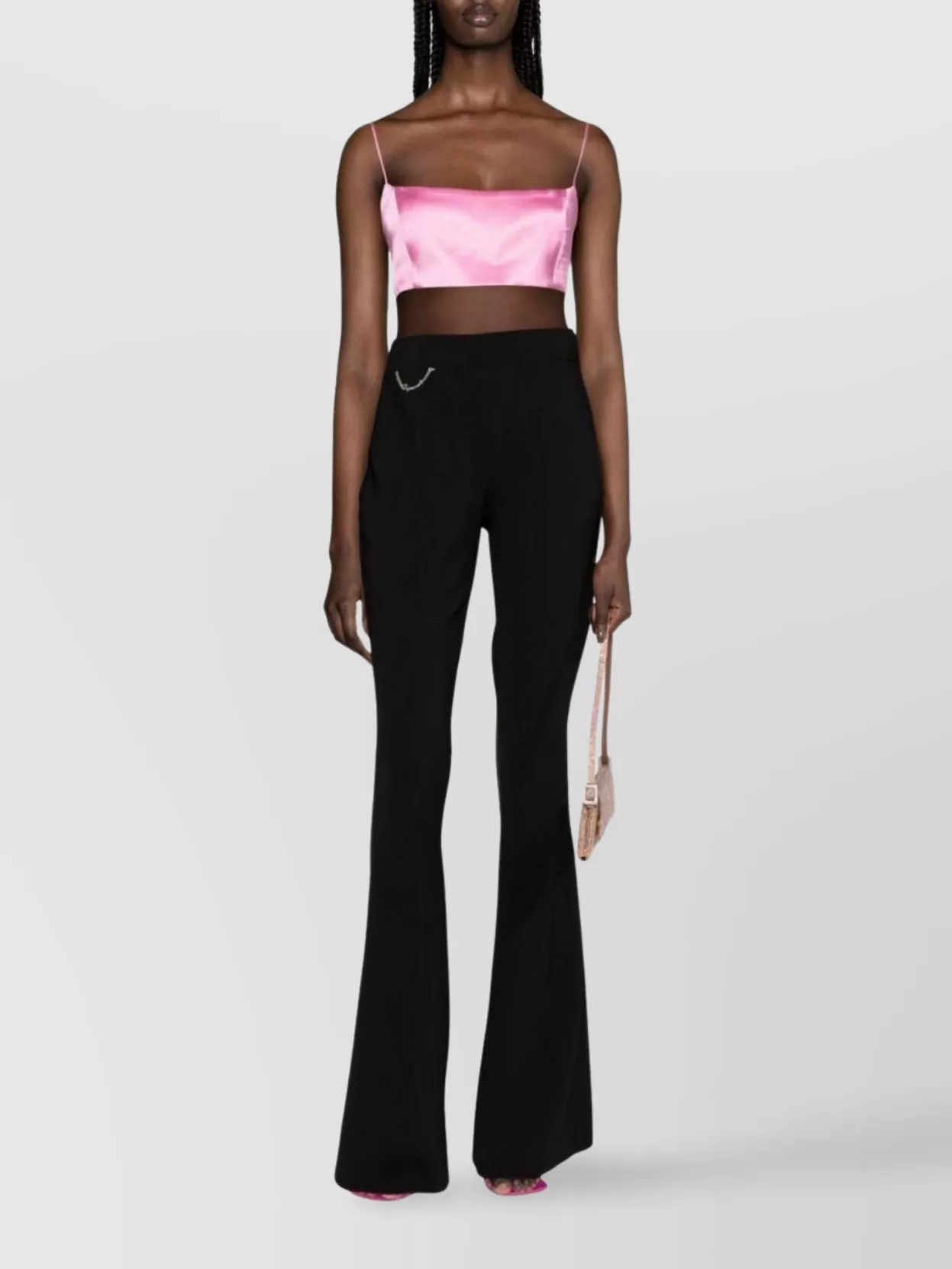Dsquared2 Flared Trousers Featuring Chain Detail In Black