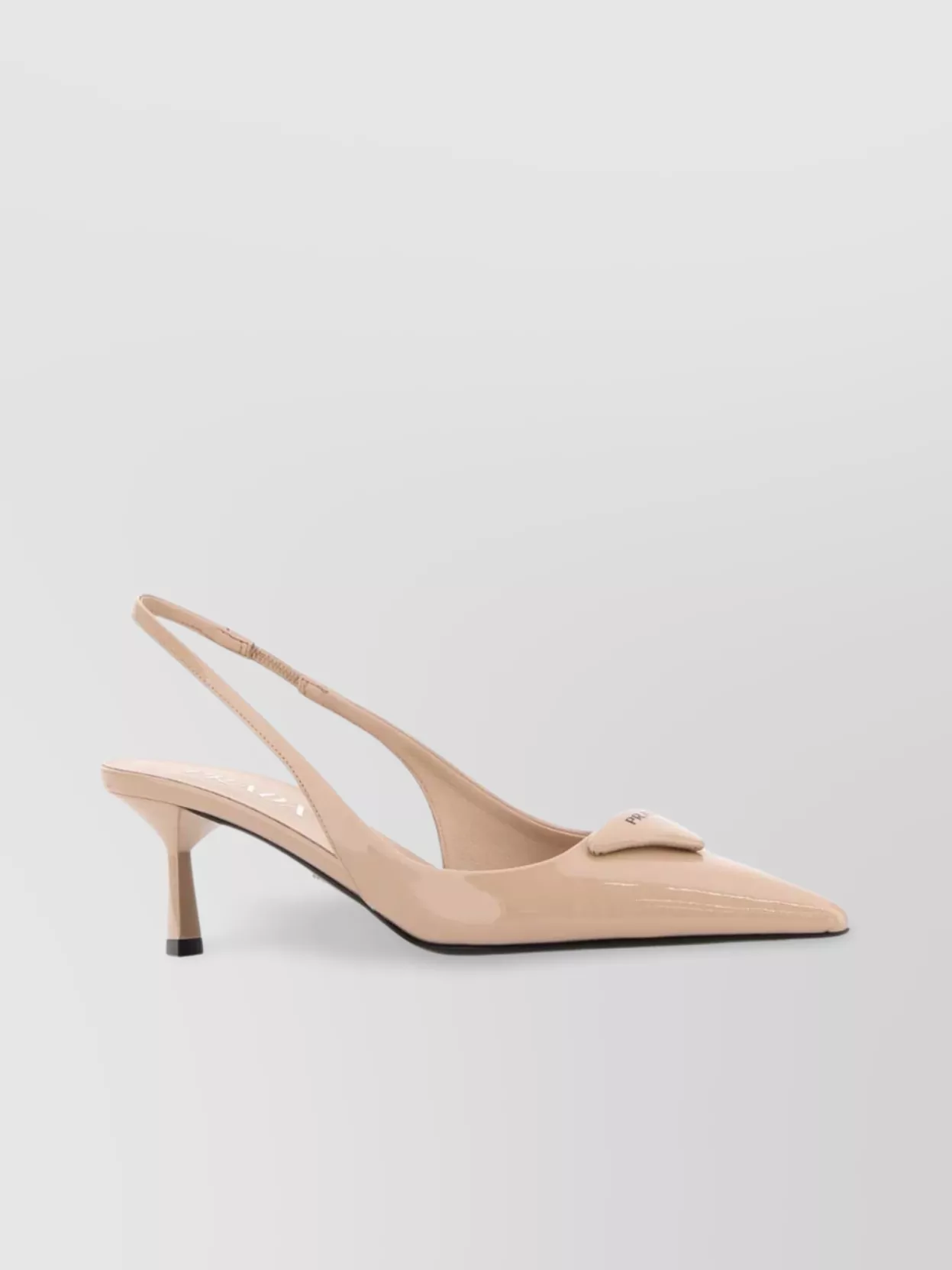 Prada Leather Kitten Heel Pumps With Pointed Toe