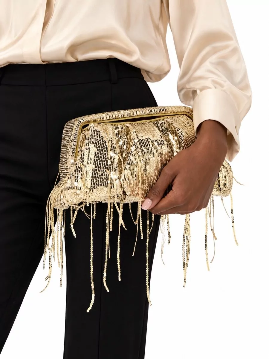 Themoiré Na Mini Sequin Hemp Shoulder Bag