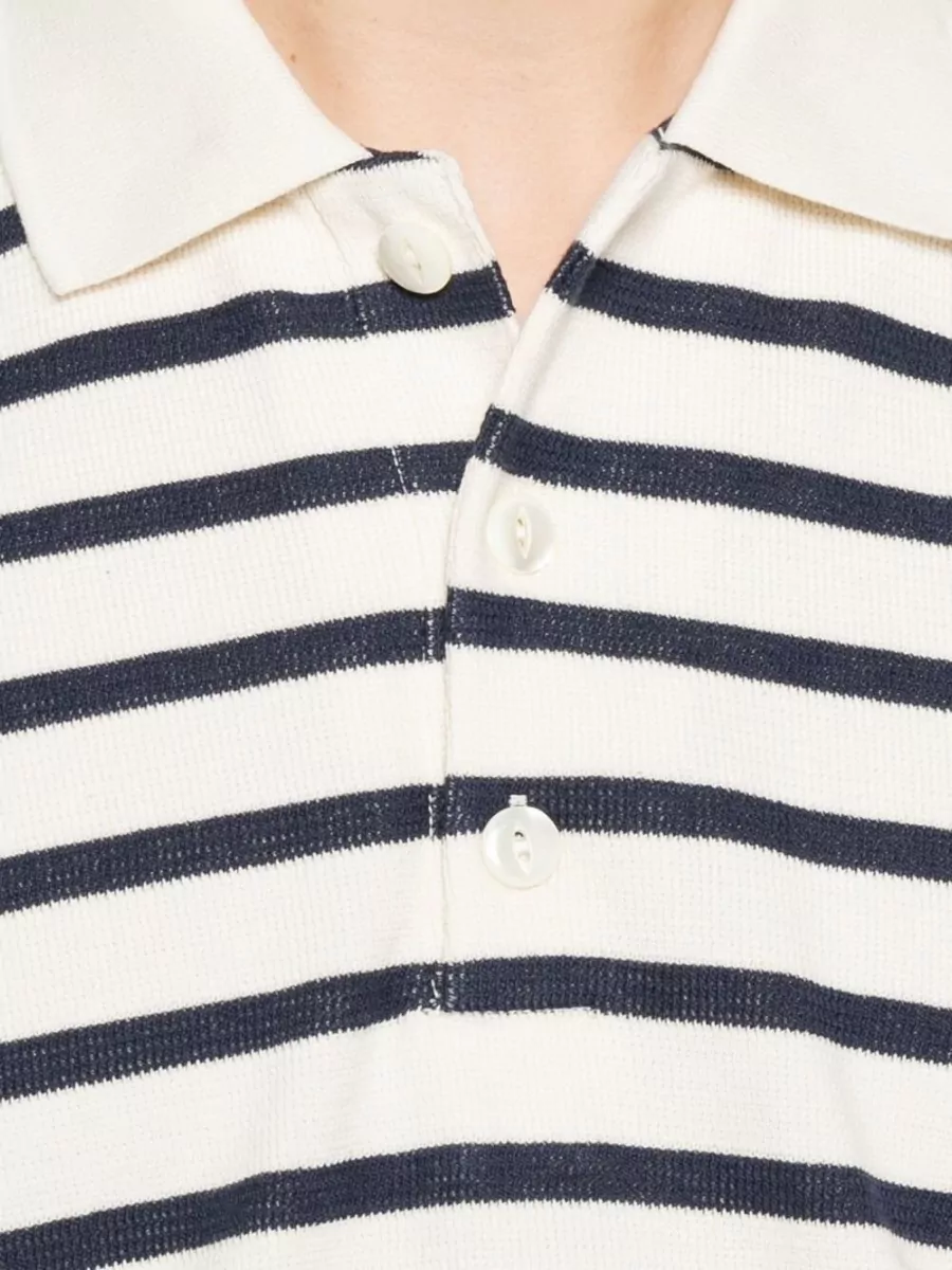 Junya Watanabe Striped Long-Sleeve Polo Shirt
