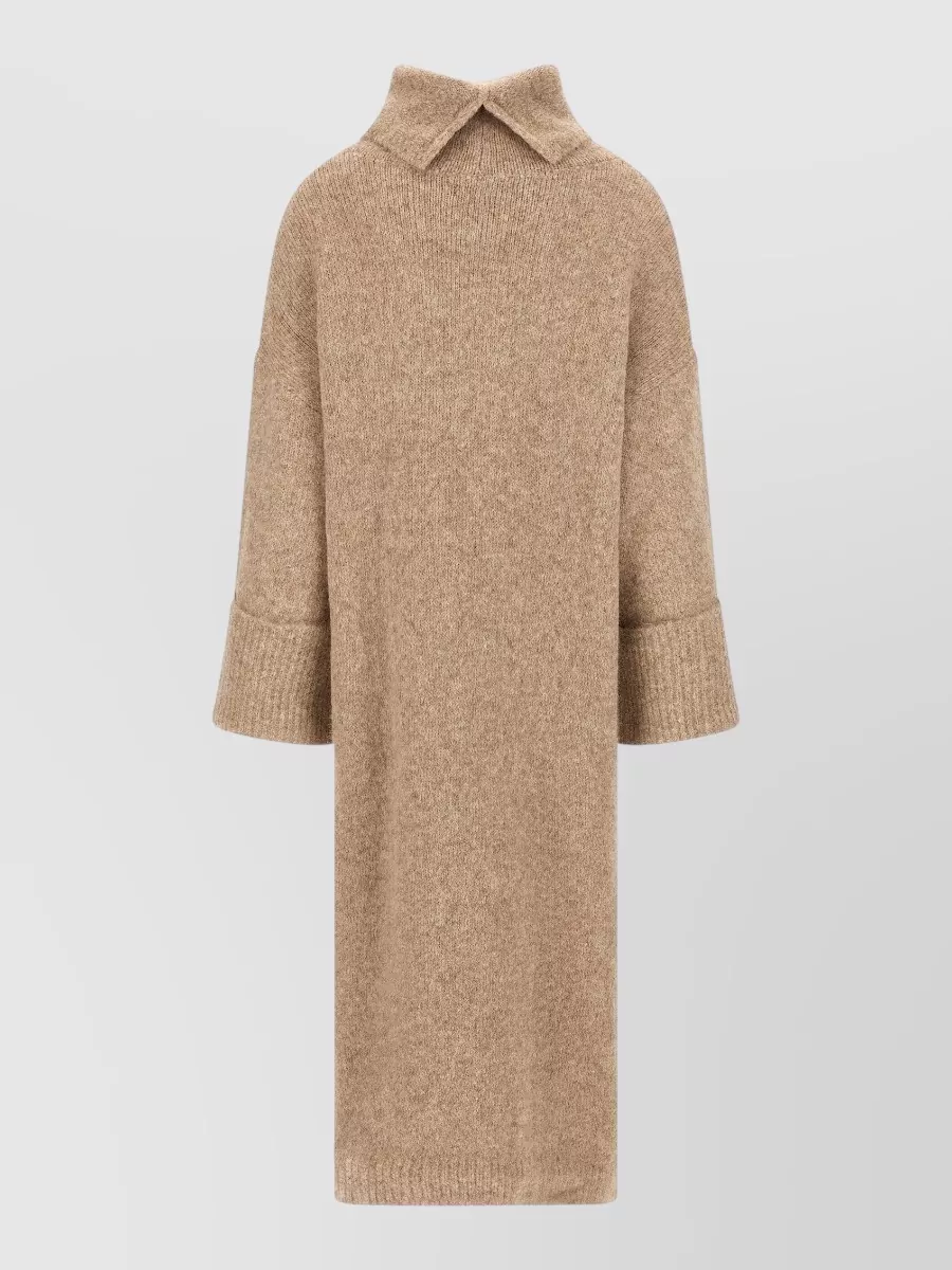 Entire Studios wool manhattan turtleneck long-sleeve midi knitted dress