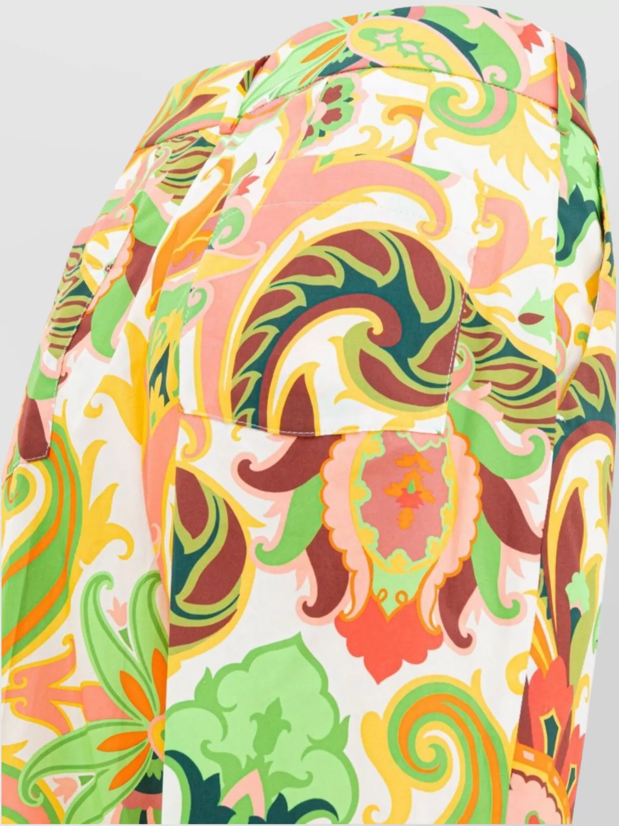 ETRO PRINTED PLEATED TROUSERS WITH POCKETS AND LOOPS