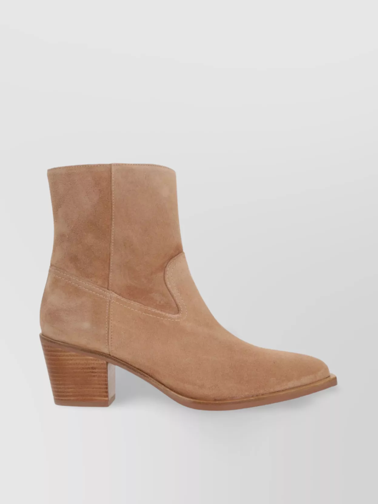 Stuart Weitzman Stacked Heel Ankle Boots In Suede