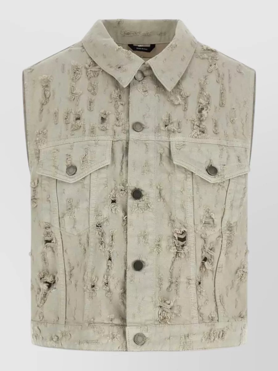 Haikure denim distressed vest