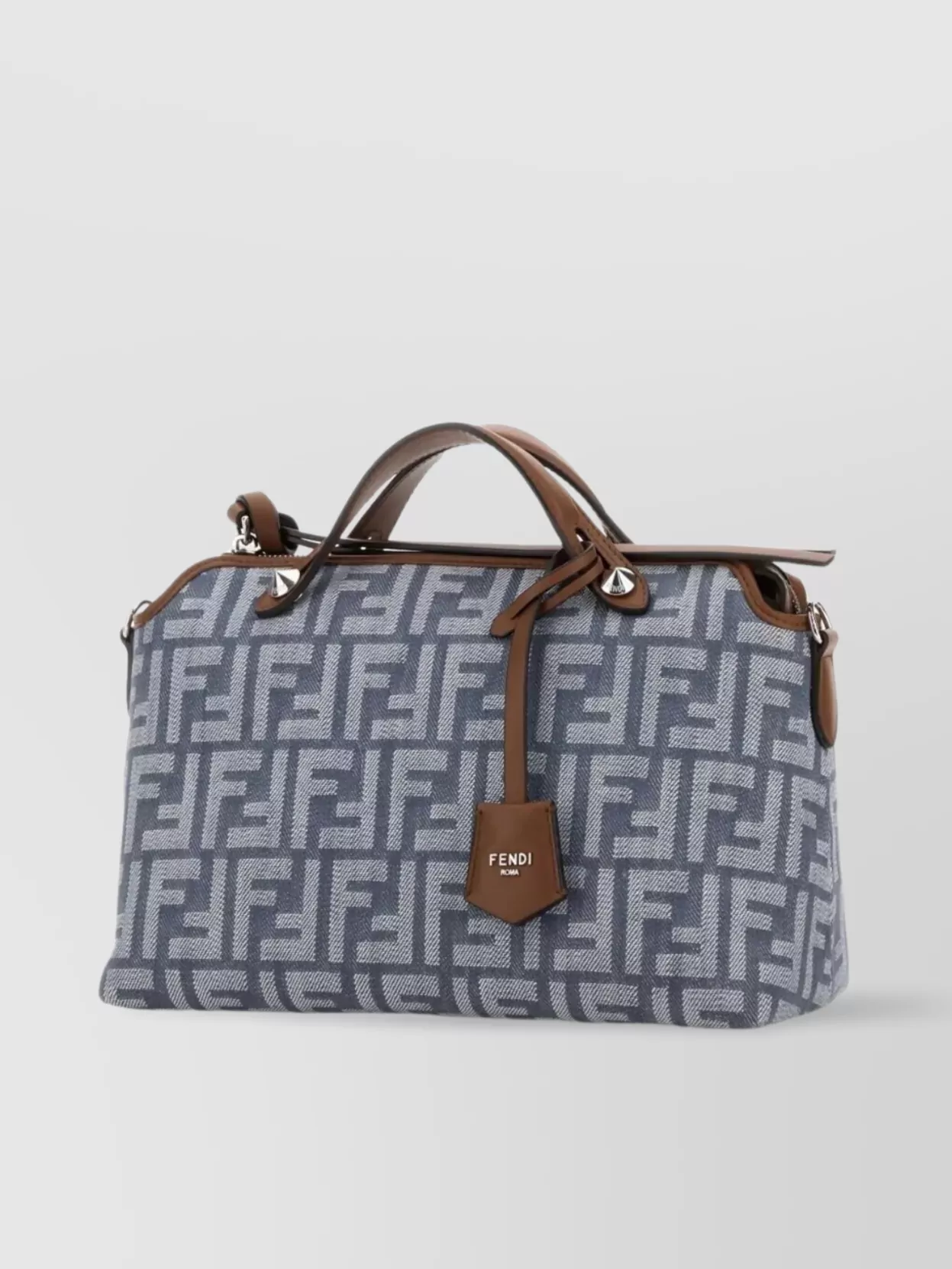 Fendi Soft Medium Denim-effect Ff Jacquard Tote Bag