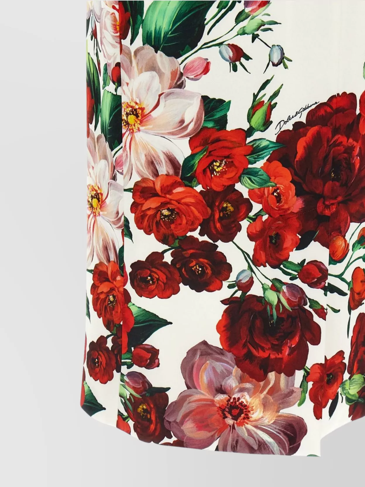 Dolce&Gabbana Floral Print Fitted Knee-Length Dress