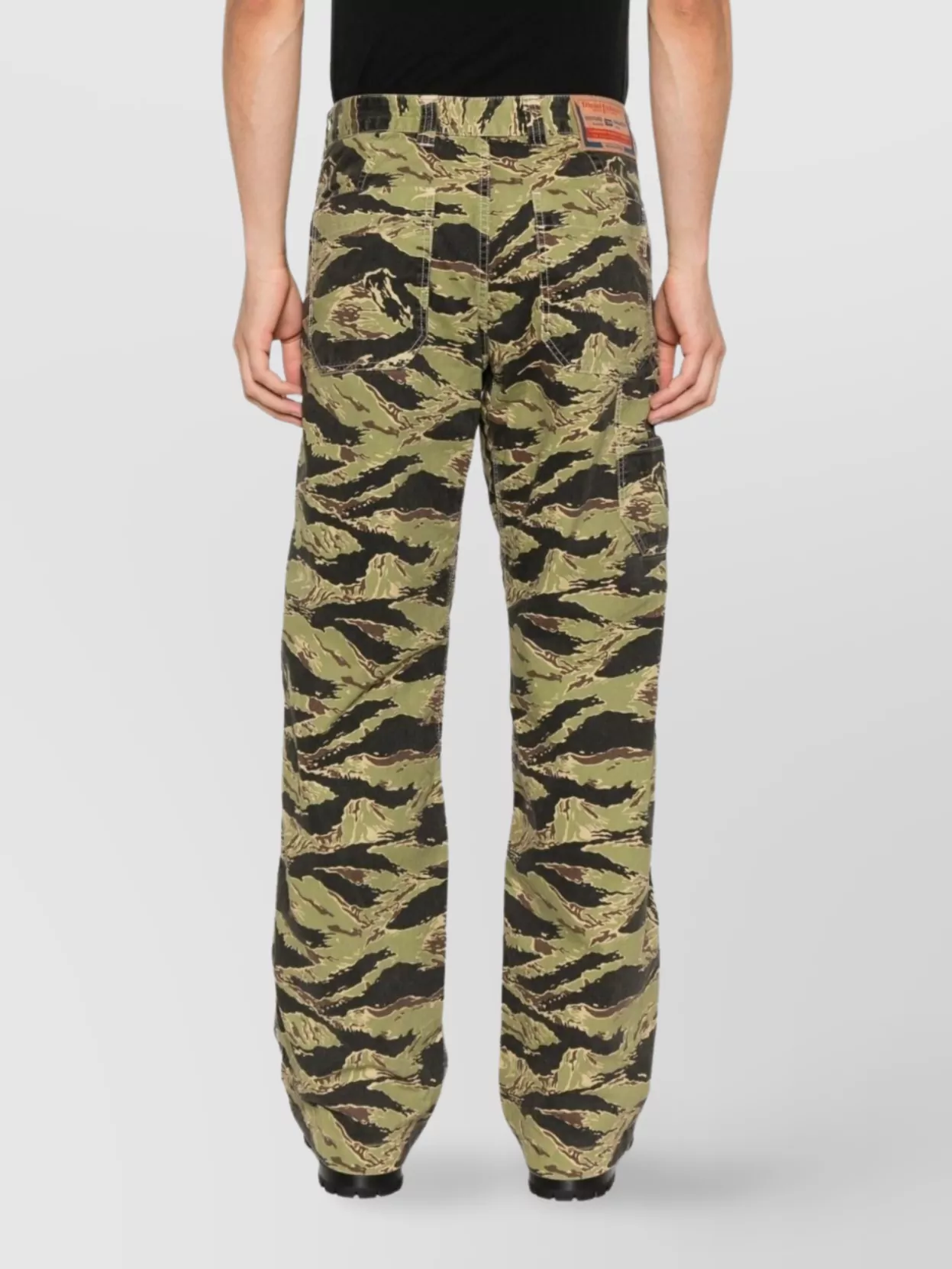 Diesel Straight Leg Trousers Camouflage Pattern