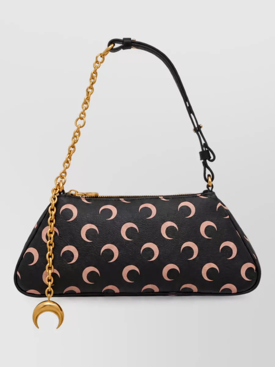Marine Serre moon jacquard small canvas clutch bag