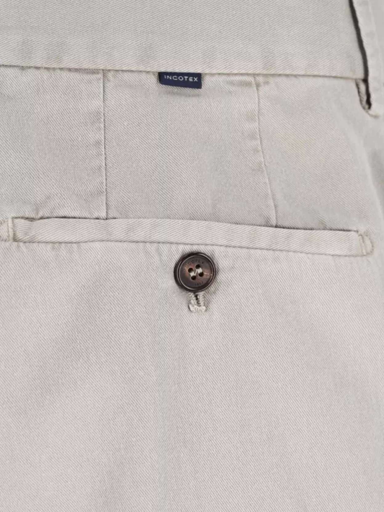 Incotex Straight Trousers With Button Detail And Pockets In Neutrals