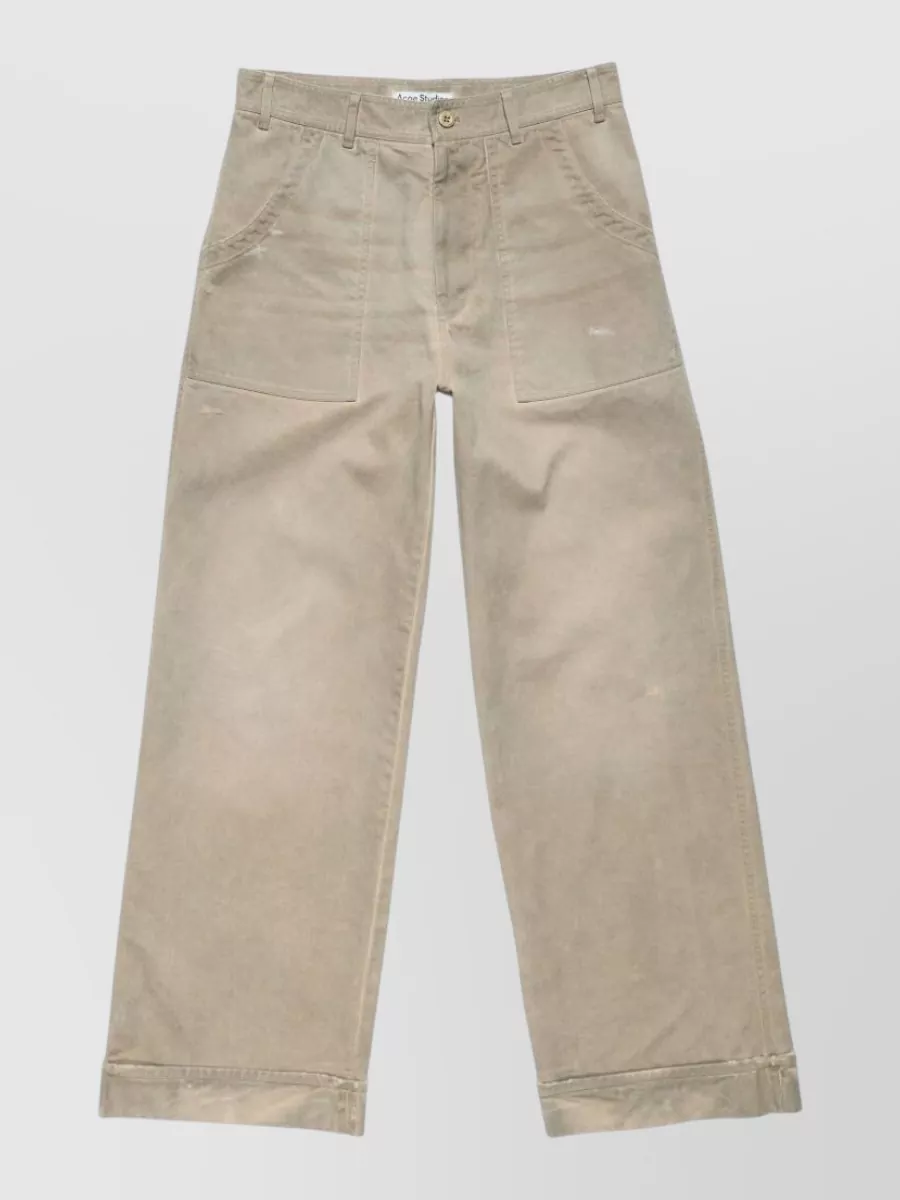 Acne Studios cotton wide-leg mid-rise trousers