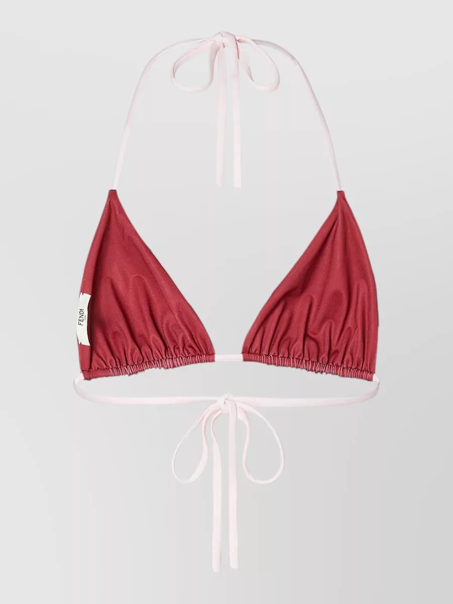 Fendi striped reversible triangle bikini top