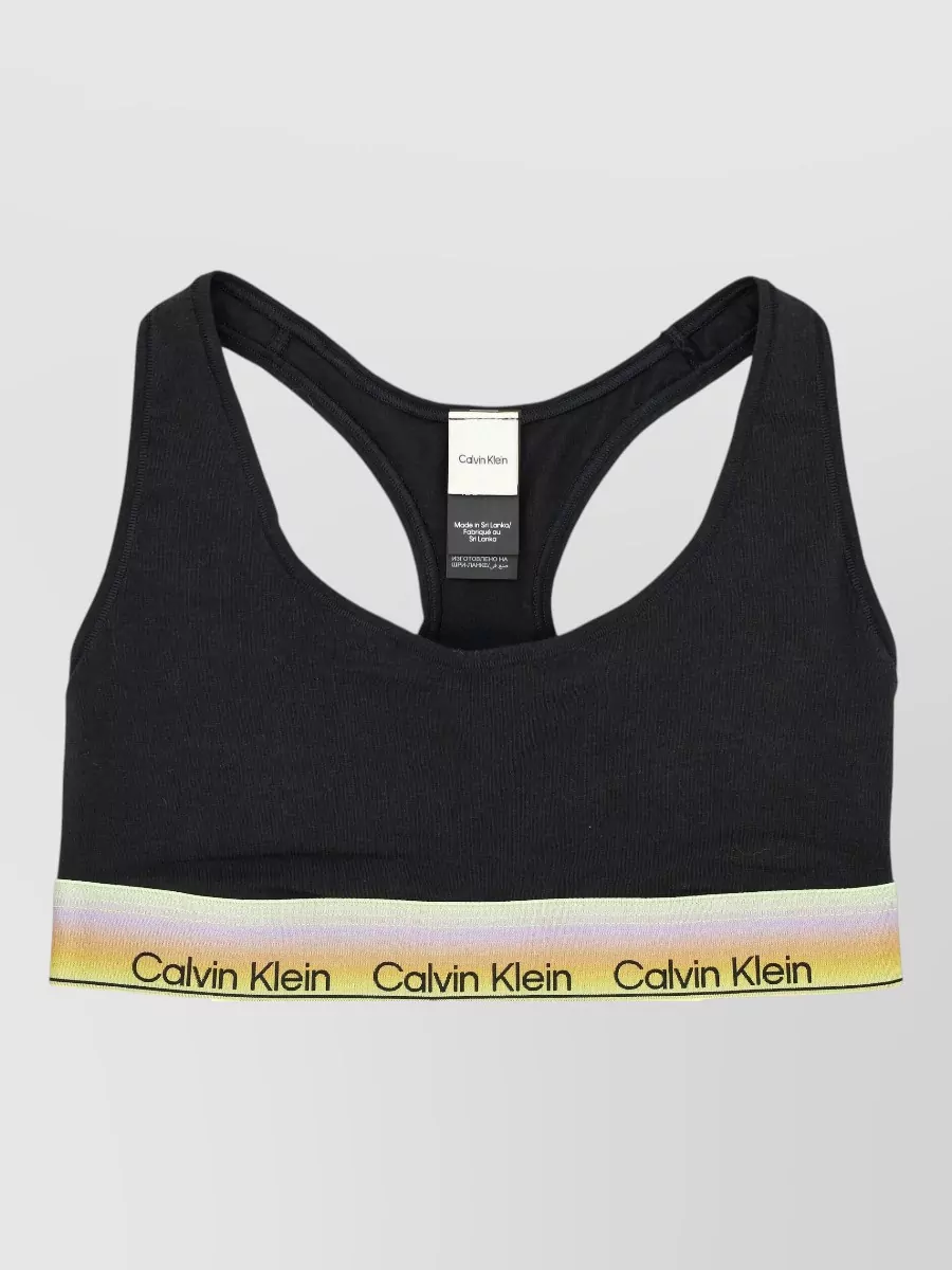 Calvin Klein logo-elastic racerback bralette