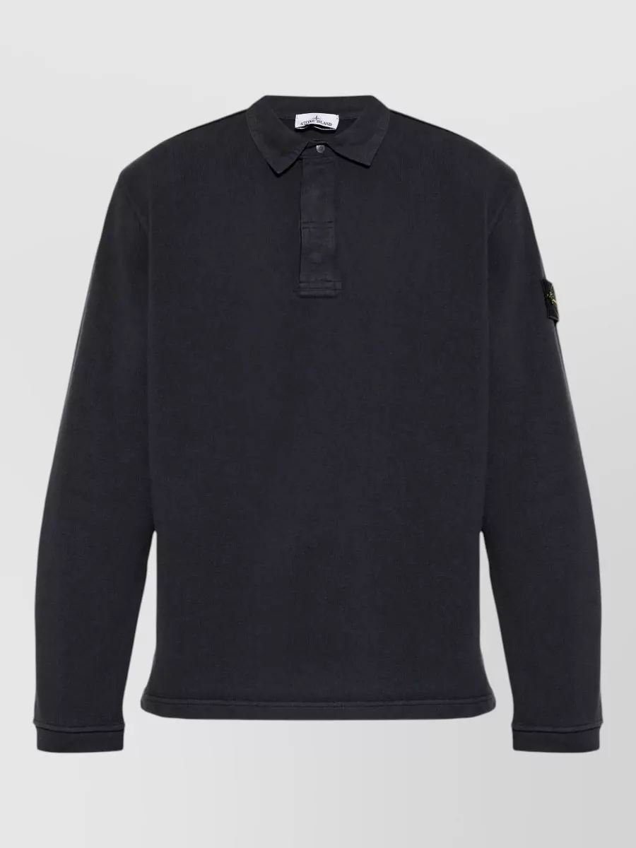 Stone Island cotton long-sleeve polo shirt