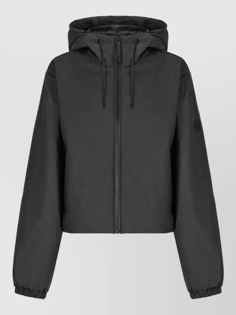 Rains quilted hooded short puffer jacket