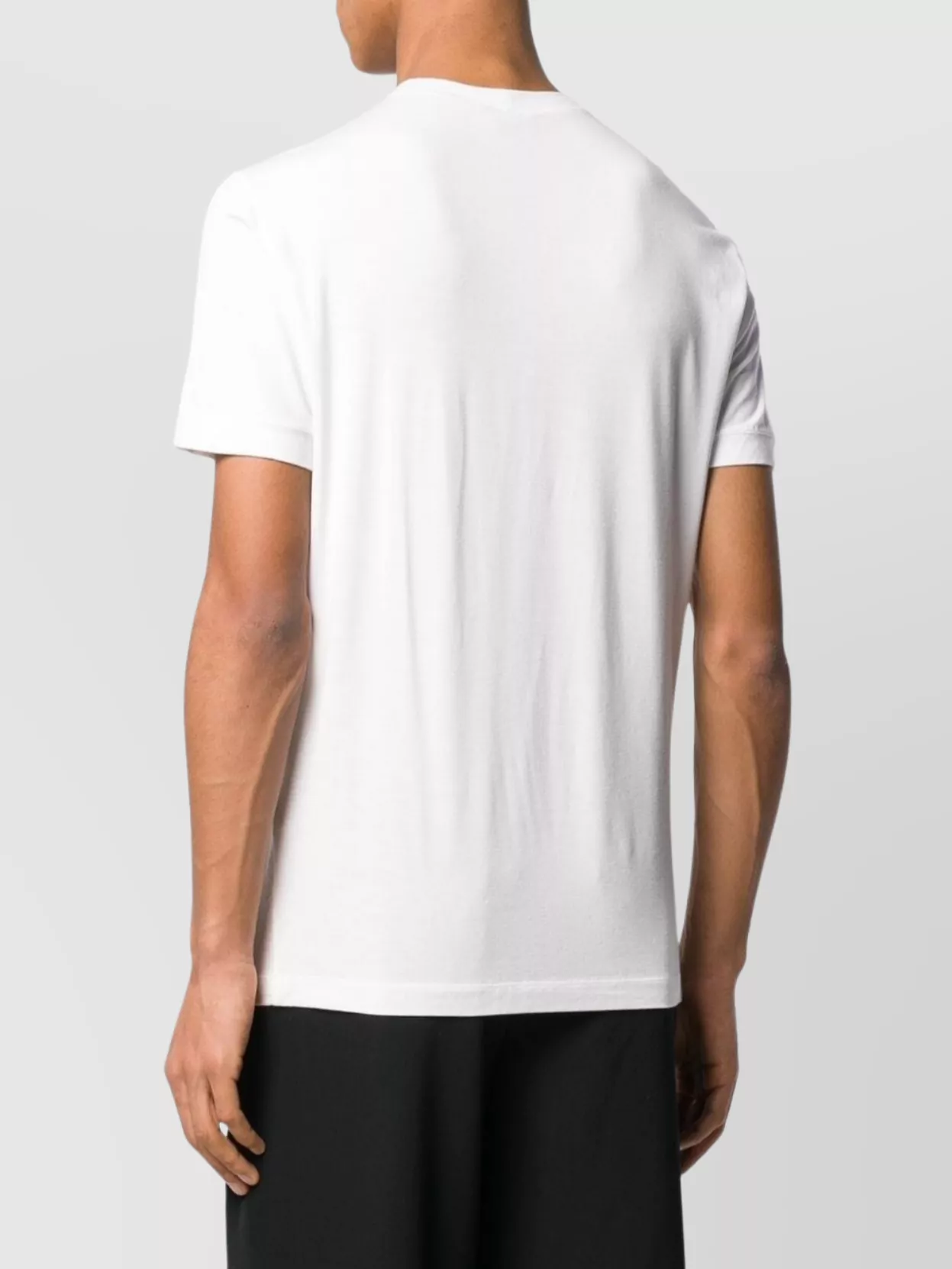 Giorgio Armani Men Stretch Viscose Jersey Crew Neck T-shirt In White