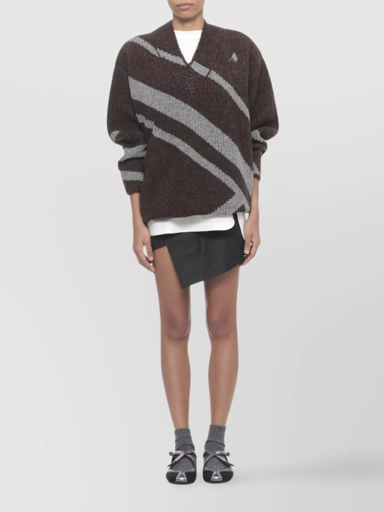 The Attico Oversized Knit Sweater Geometric Design