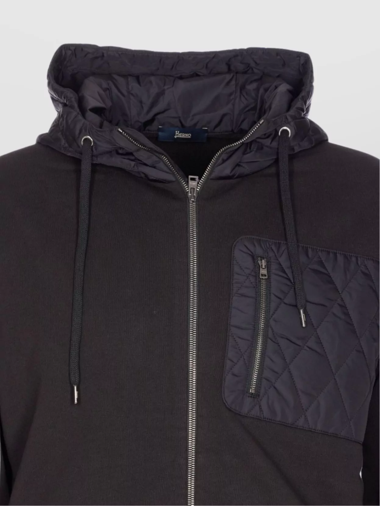 Herno Quilted Hoodie With Drawstring And Long Sleeves In Animal Print