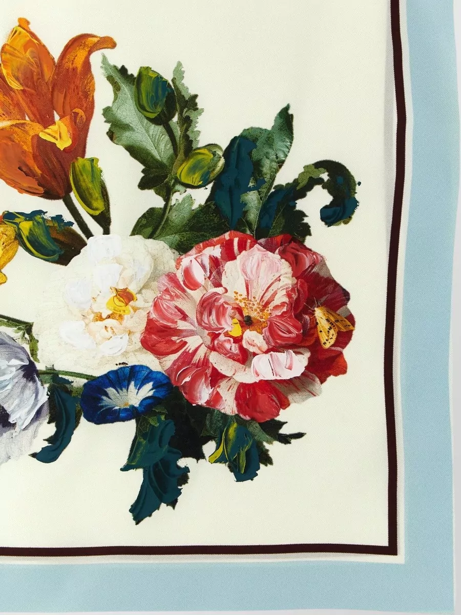 Maison Margiela Floral Print Silk Scarf