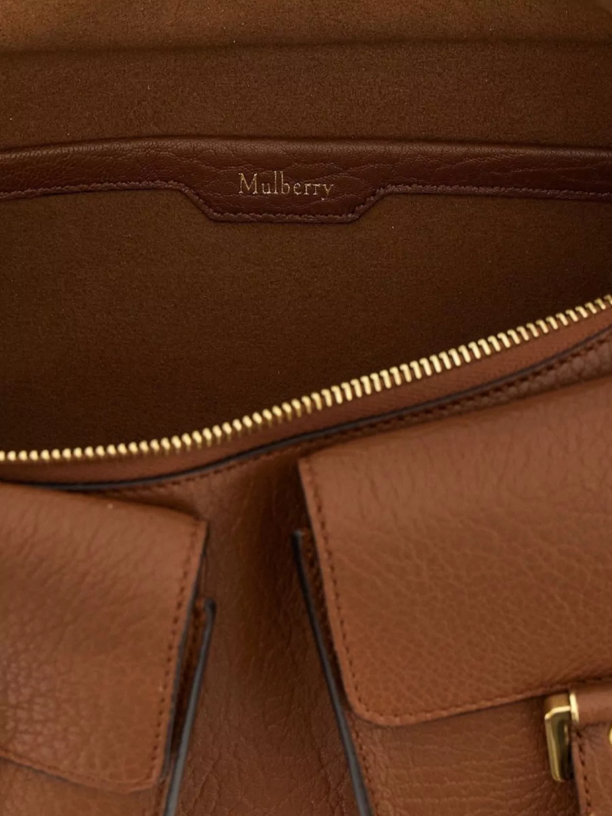Mulberry Adjustable Strap Dual Front Pockets Textured Finish Shoulder Bag