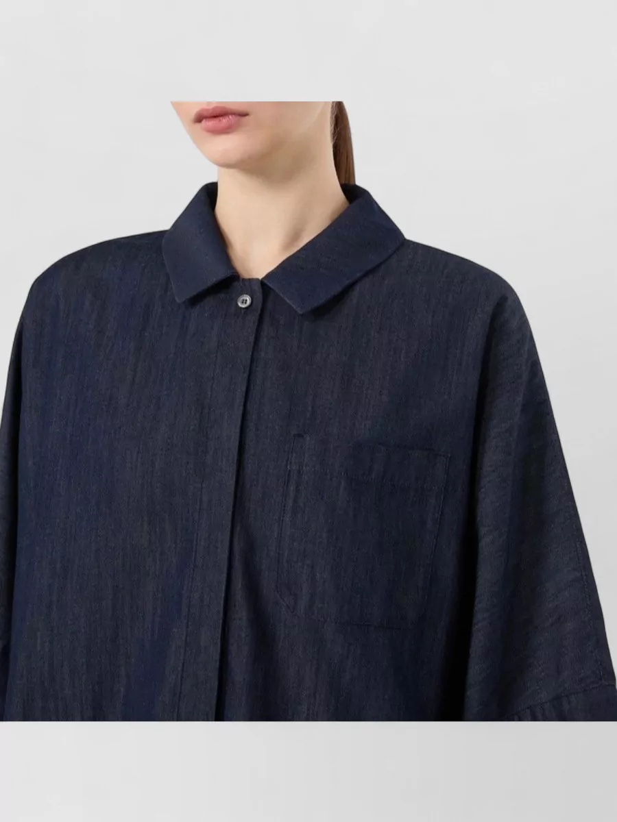 Max Mara Denim 3/4-Sleeve Shirt